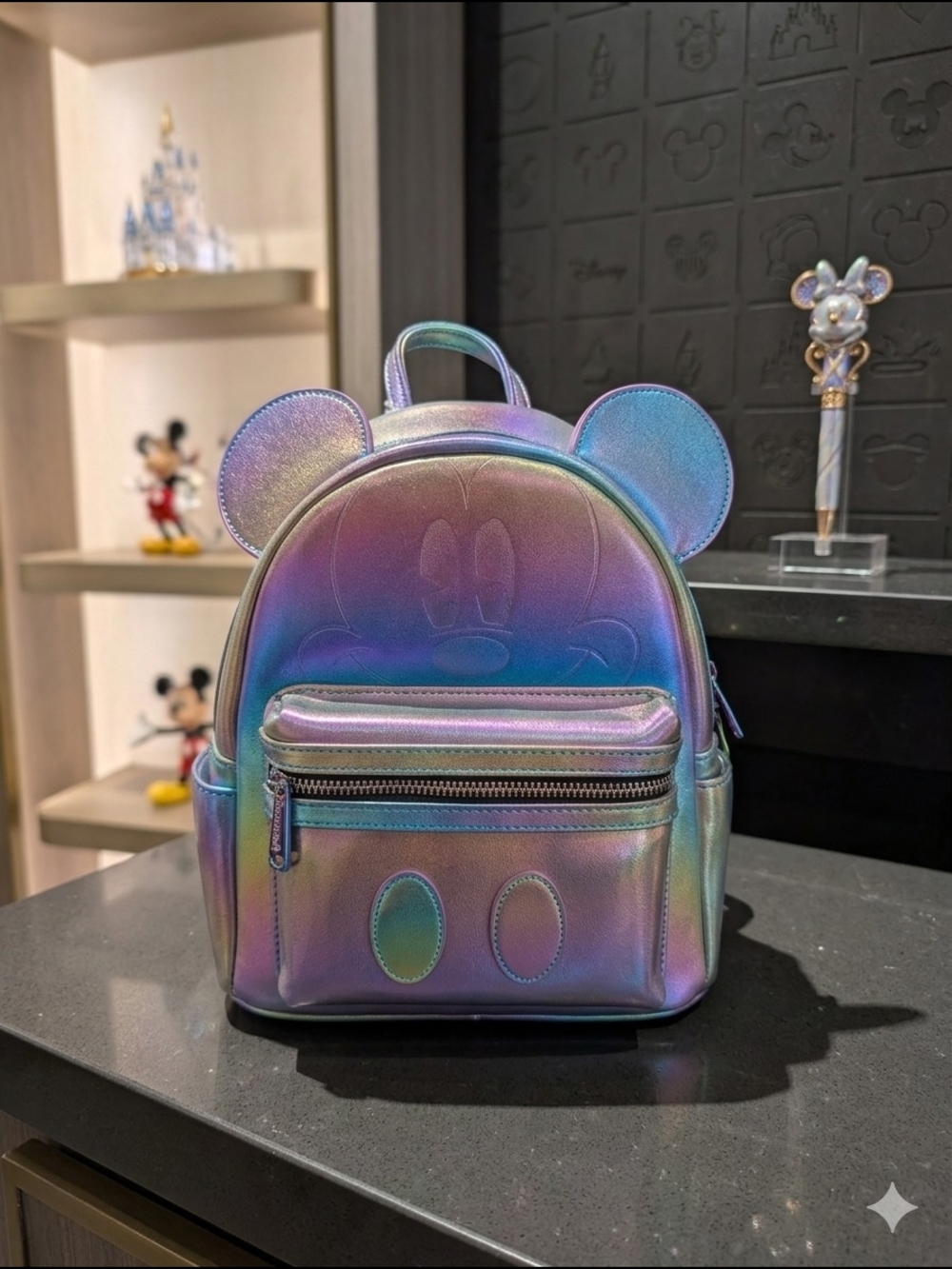 Disney Loungefly Iridescent Oil Slick  Mickey Mouse Mini Backpack (NWT)